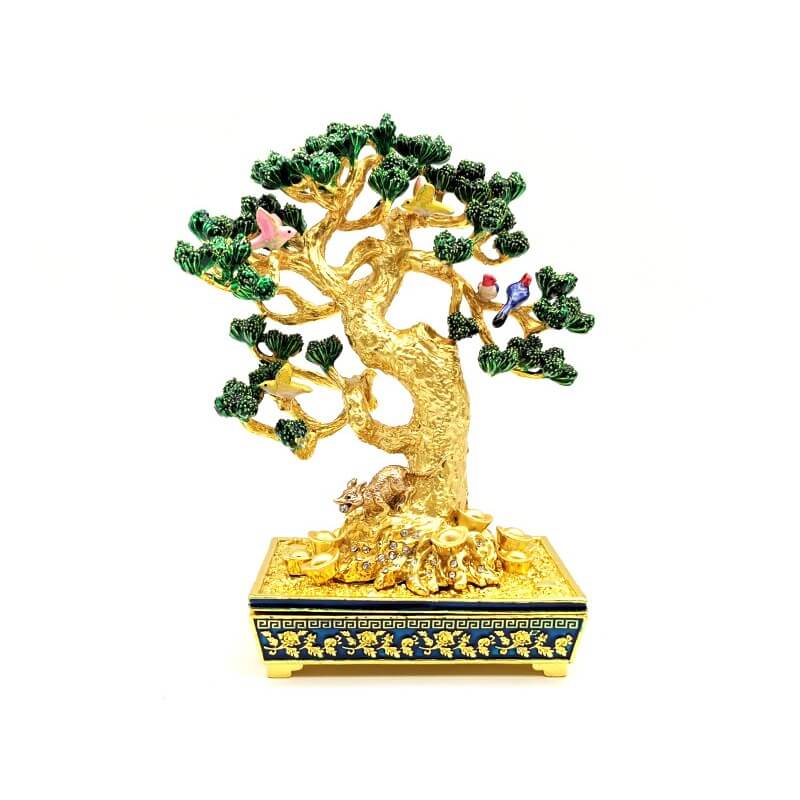 Wealth Tree With Mongoose And 6 Birds